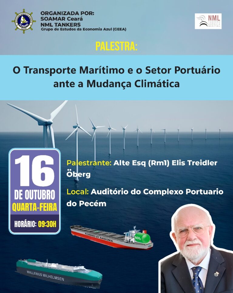 Leia mais sobre o artigo Palestra: O Transporte Marítimo e o Setor Portuário Ante a Mudança Climática